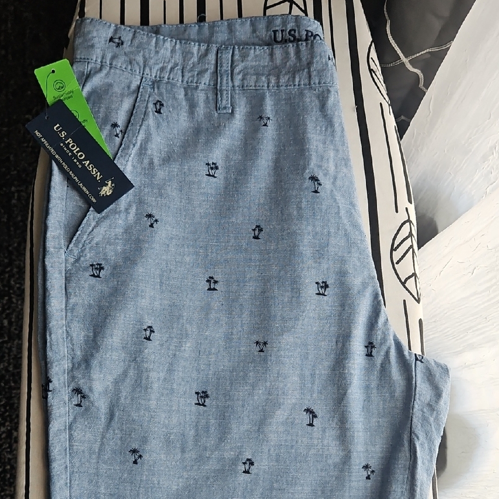 U.S. Polo Assn. Light Blue Embroidered Shorts